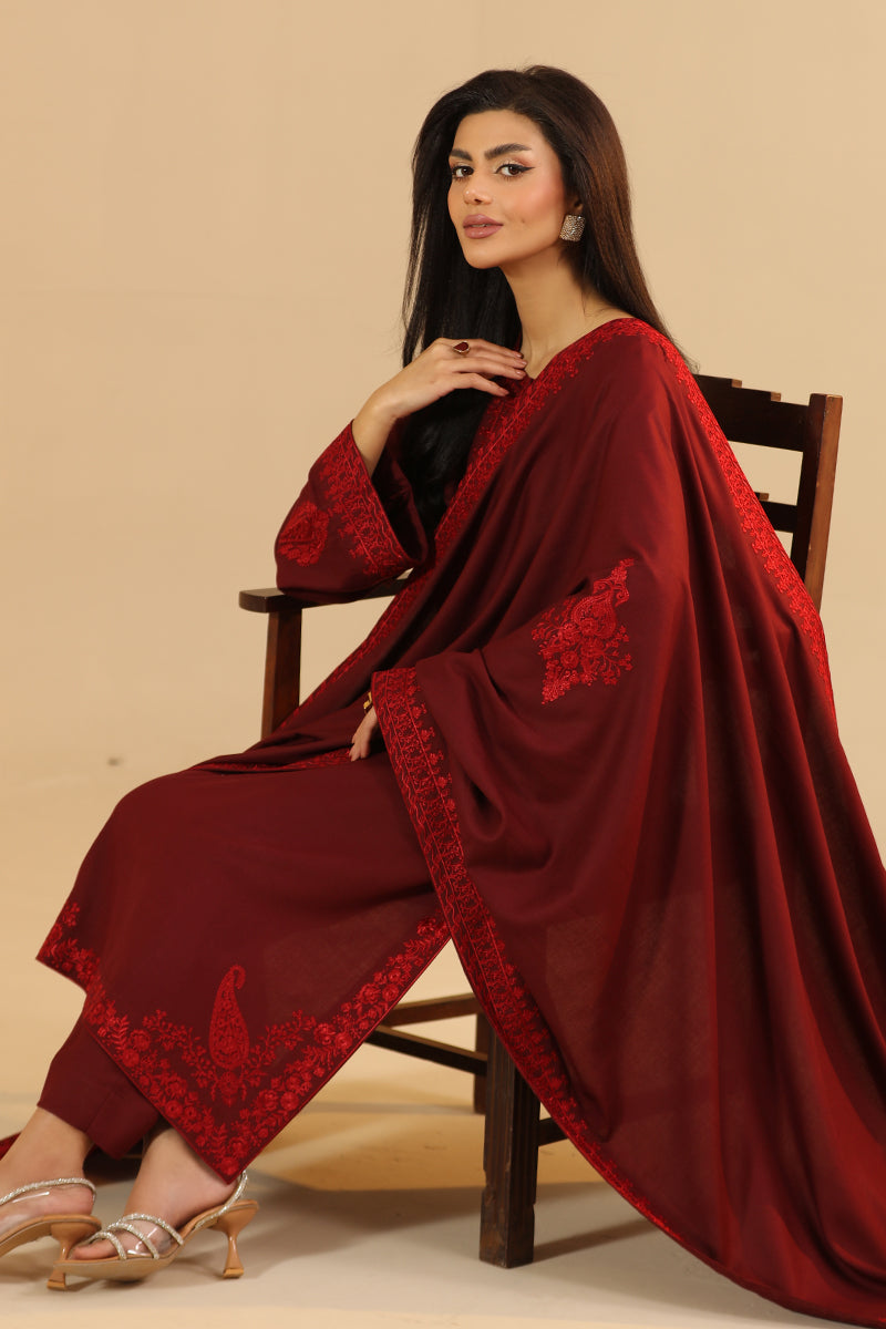 CRIMSON MAROON SHAWL