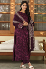 Dark Violet Plum Shawl