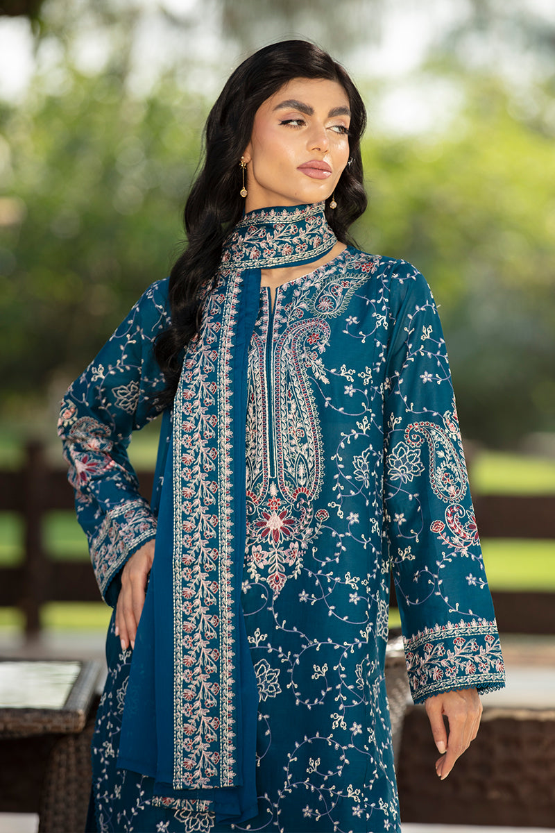 Deep Teal Chiffon Dupatta