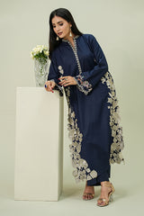 NAVY GLAM Chiffon Dupatta