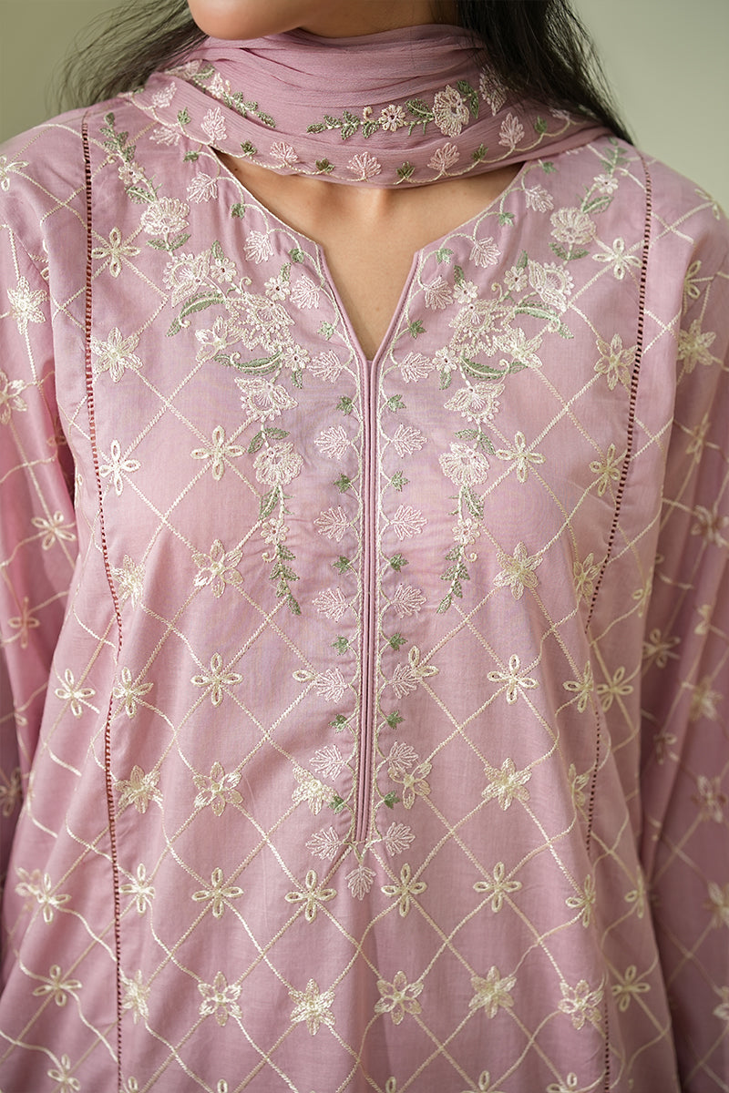 PINK FLORENT CHIFFON DUPATTA