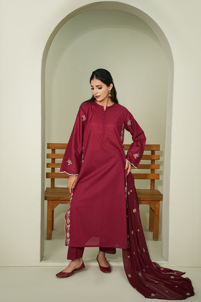 CRIMSON 26'CHIFFON DUPATTA