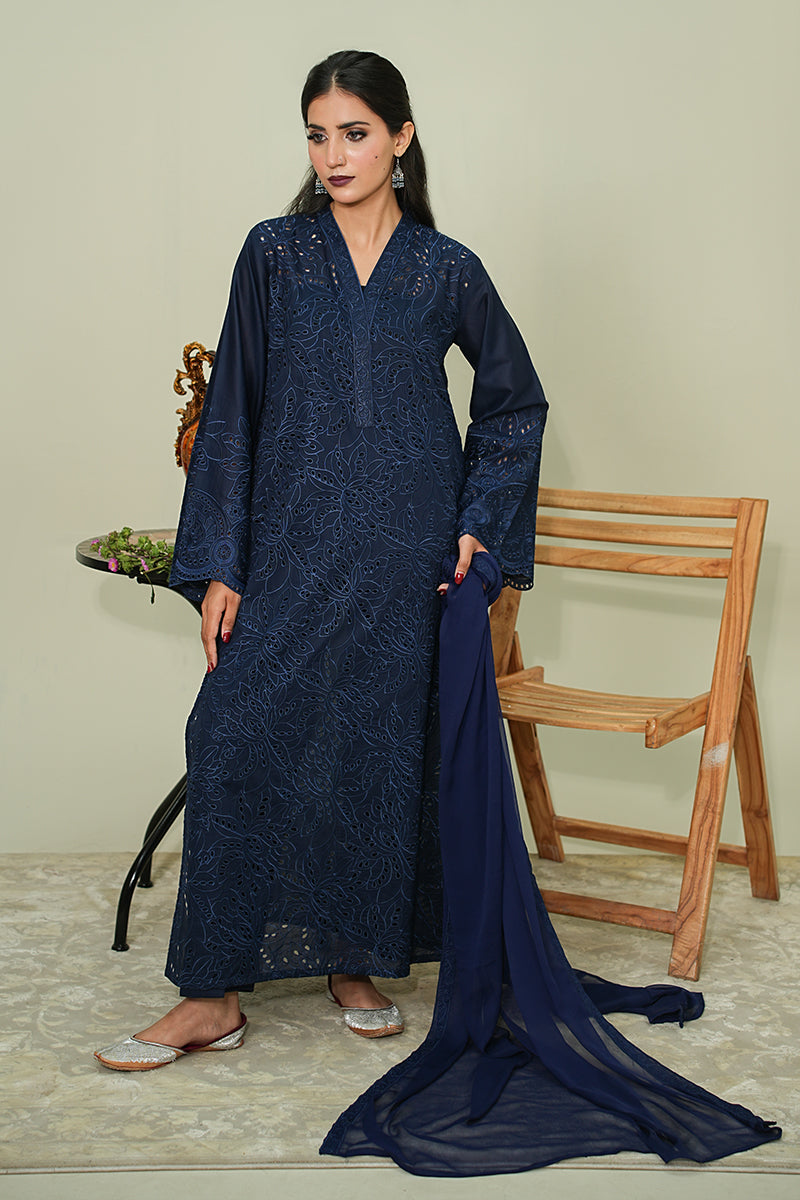 MIDNIGHT NAVY Chiffon Dupatta