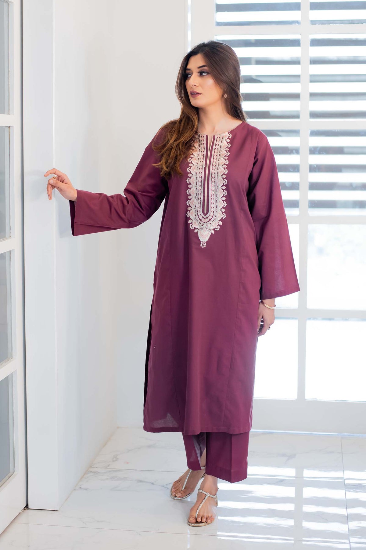 Embroidered 2-Pc Suit