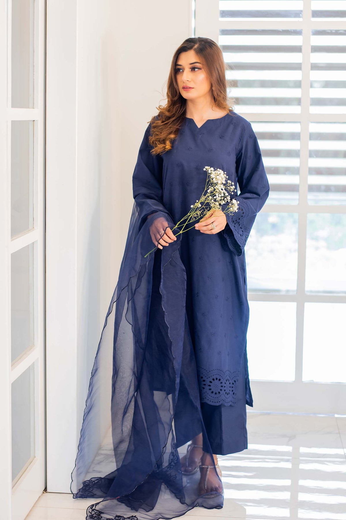 Chikankari 2Pc Suit(Blue)